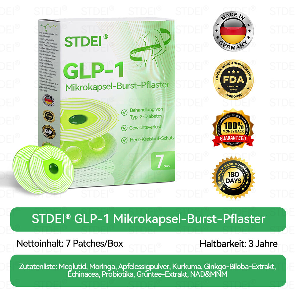 【𝐿𝑒𝑡𝑧𝑡𝑒𝑟 𝑇𝑎𝑔: 30 % 𝑅𝑎𝑏𝑎𝑡𝑡!🎁】𝑆𝑇𝐷𝐸𝐼® GLP-1 Mikrokapsel-Burst-Pflaster (𝐾𝑒𝑖𝑛𝑒 𝑆𝑐ℎ𝑚𝑒𝑟𝑧𝑒𝑛, 24/7 𝑊𝑖𝑟𝑘𝑢𝑛𝑔 – 𝑣𝑒𝑟𝑙𝑖𝑒𝑟𝑒 𝑠𝑐ℎ𝑛𝑒𝑙𝑙 9 𝑘𝑔, 𝑠𝑡𝑟𝑎𝑓𝑓𝑡 𝑙𝑜𝑠𝑒 𝐻𝑎𝑢𝑡, 90 % 𝑤𝑒𝑛𝑖𝑔𝑒𝑟 𝑍𝑢𝑐𝑘𝑒𝑟𝑣𝑒𝑟𝑙𝑎𝑛𝑔𝑒𝑛)💓